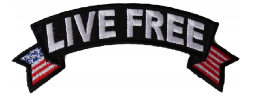 Live Free American Flag Biker Rocker Patch